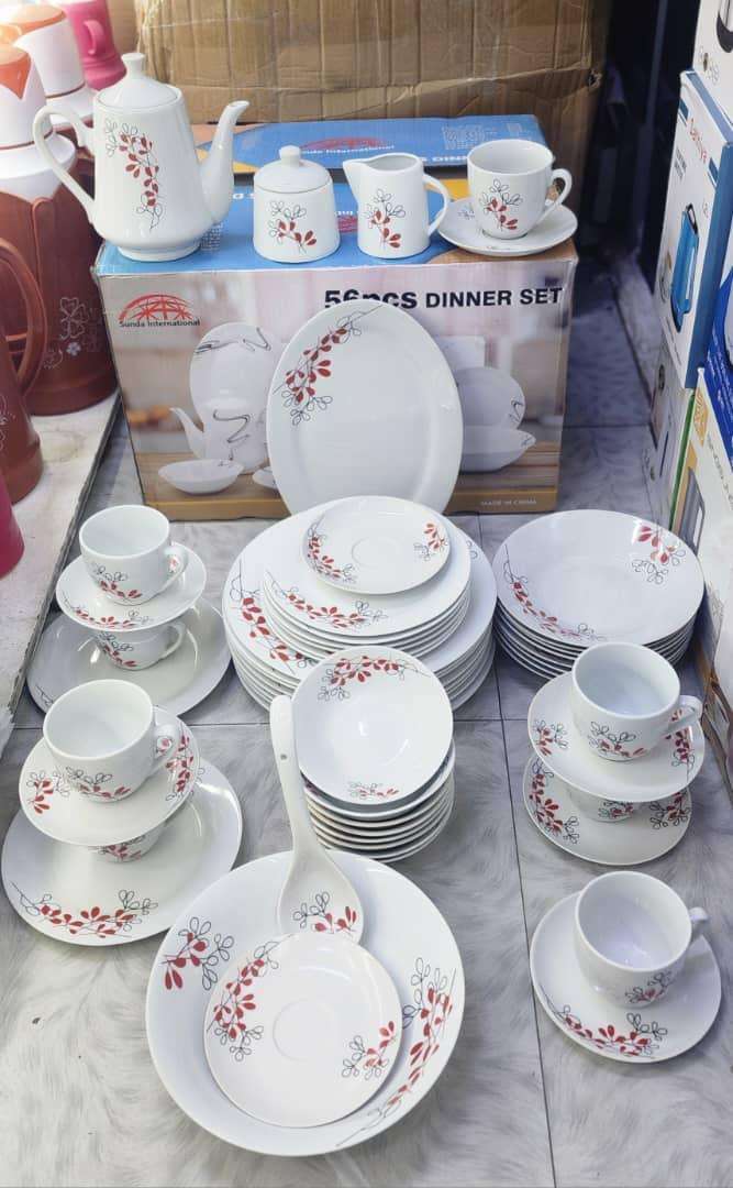 56-piece ceramic dinner set