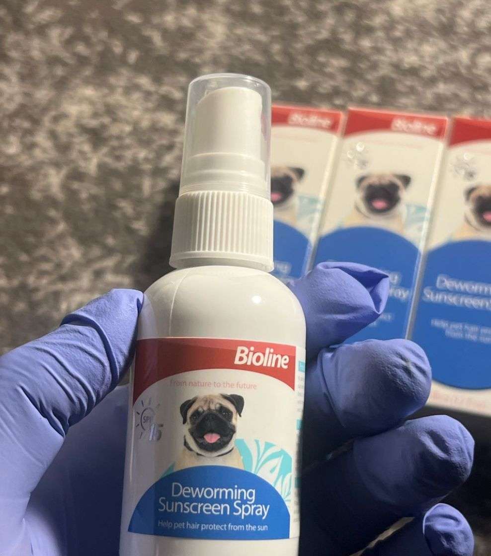 Bioline Deworming Sunscreen Spray for pets