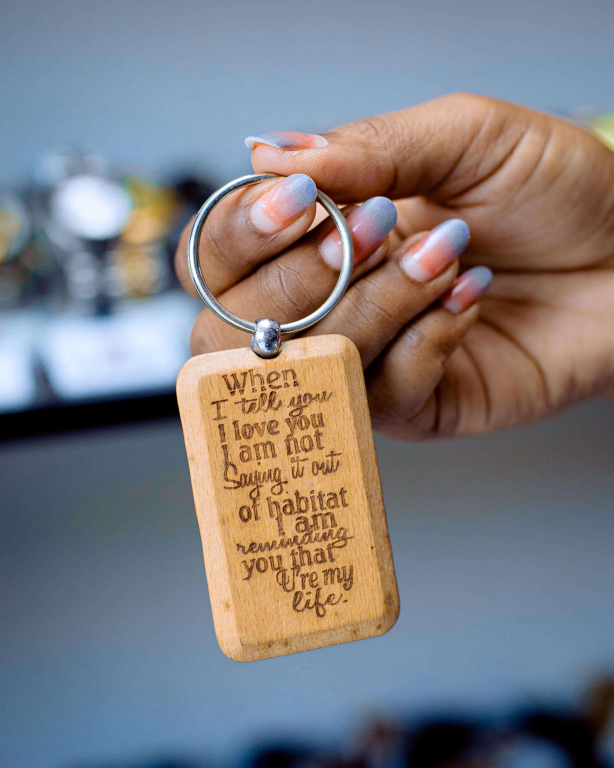Engraved key holder