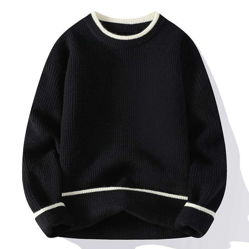 Free Size Men's Winter Warm Retro Round Neck Thickened Knitted Sweater