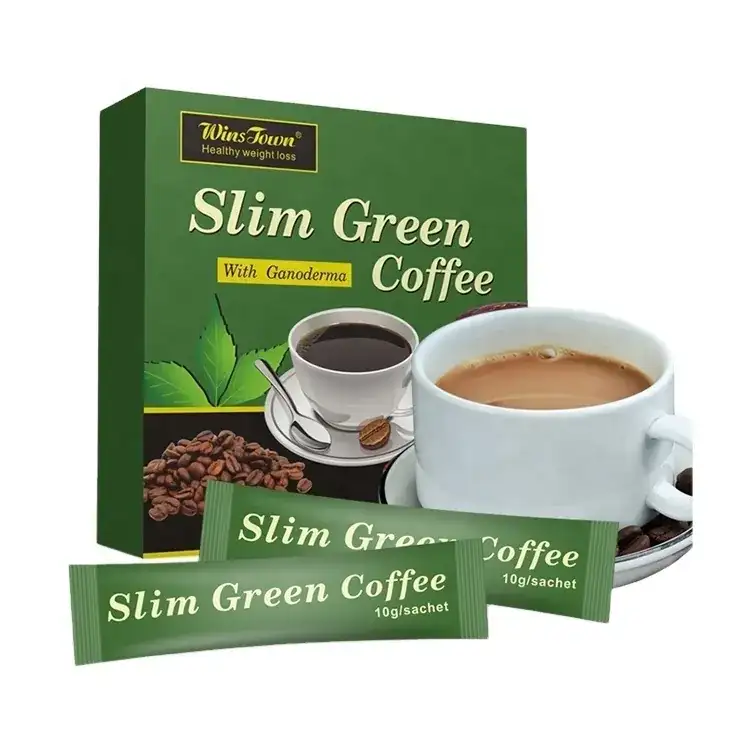 WinsTown Slim Green Coffee with Ganoderma – 18 Sachets, Instant Herbal Coffee for Daily Wellness, Energy & Active Lifestyle Support – 10g per Sachet