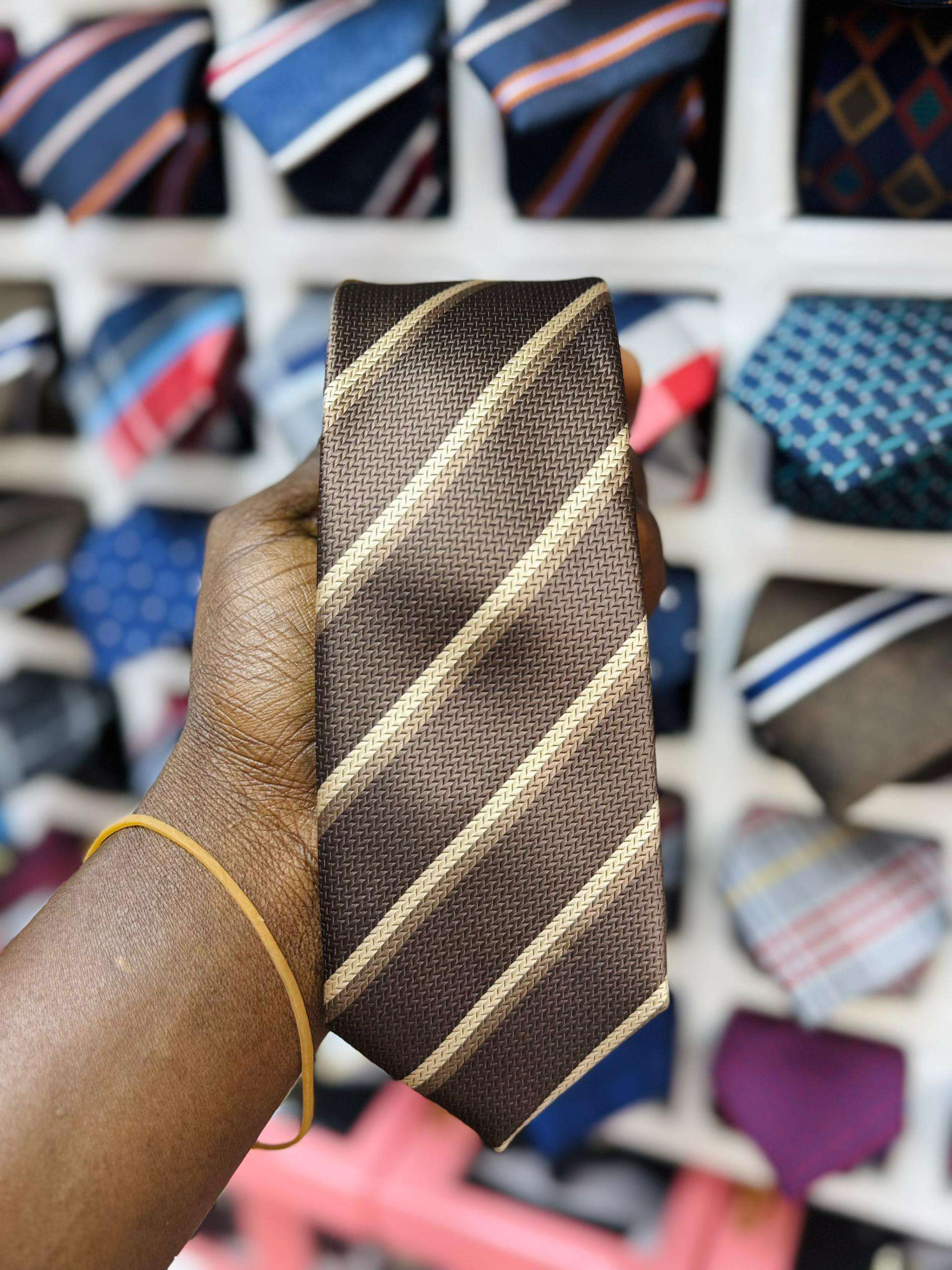 Men's Plaid Woven Microfiber Tie and Pocket Square