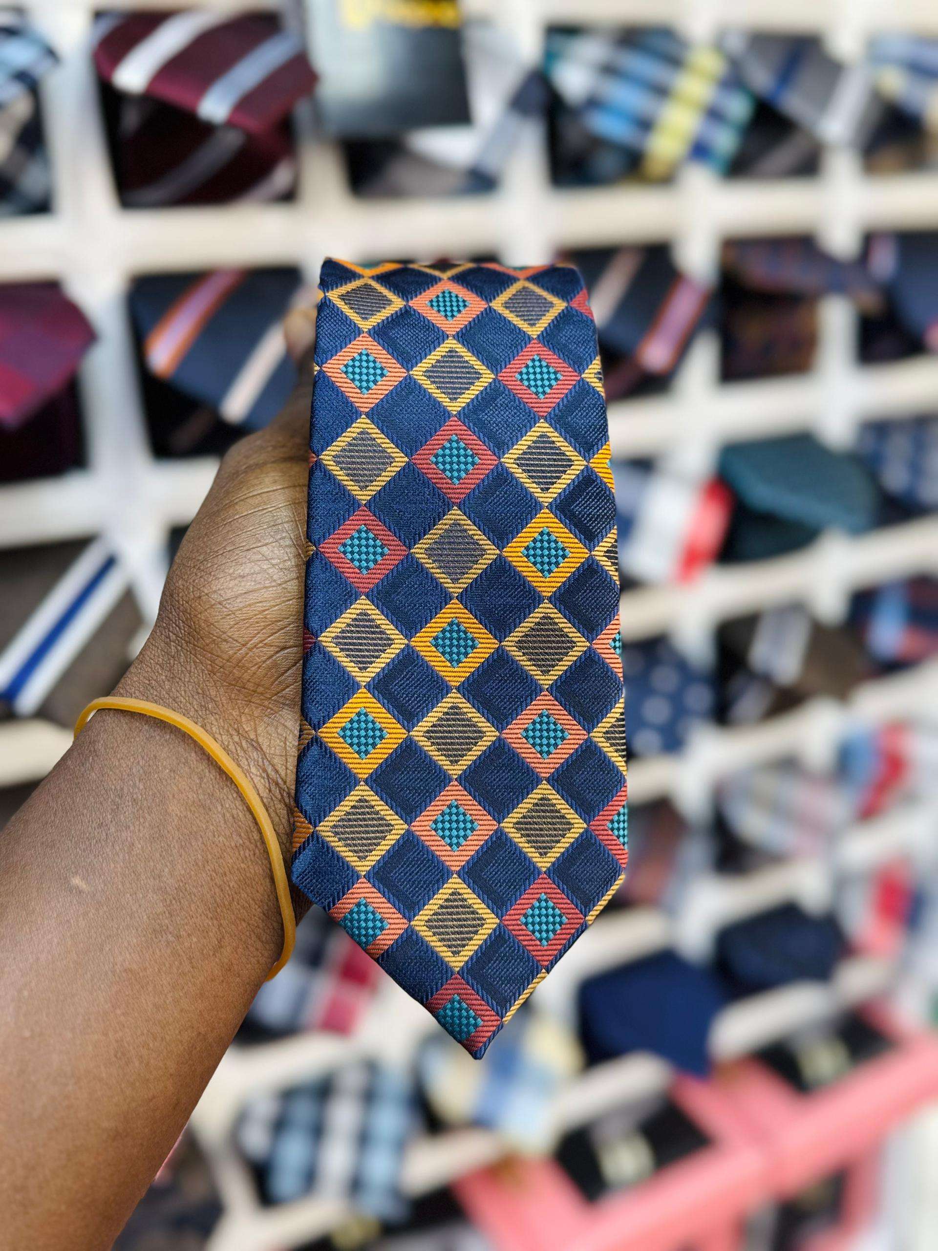 Men's Plaid Woven Microfiber Tie and Pocket Square