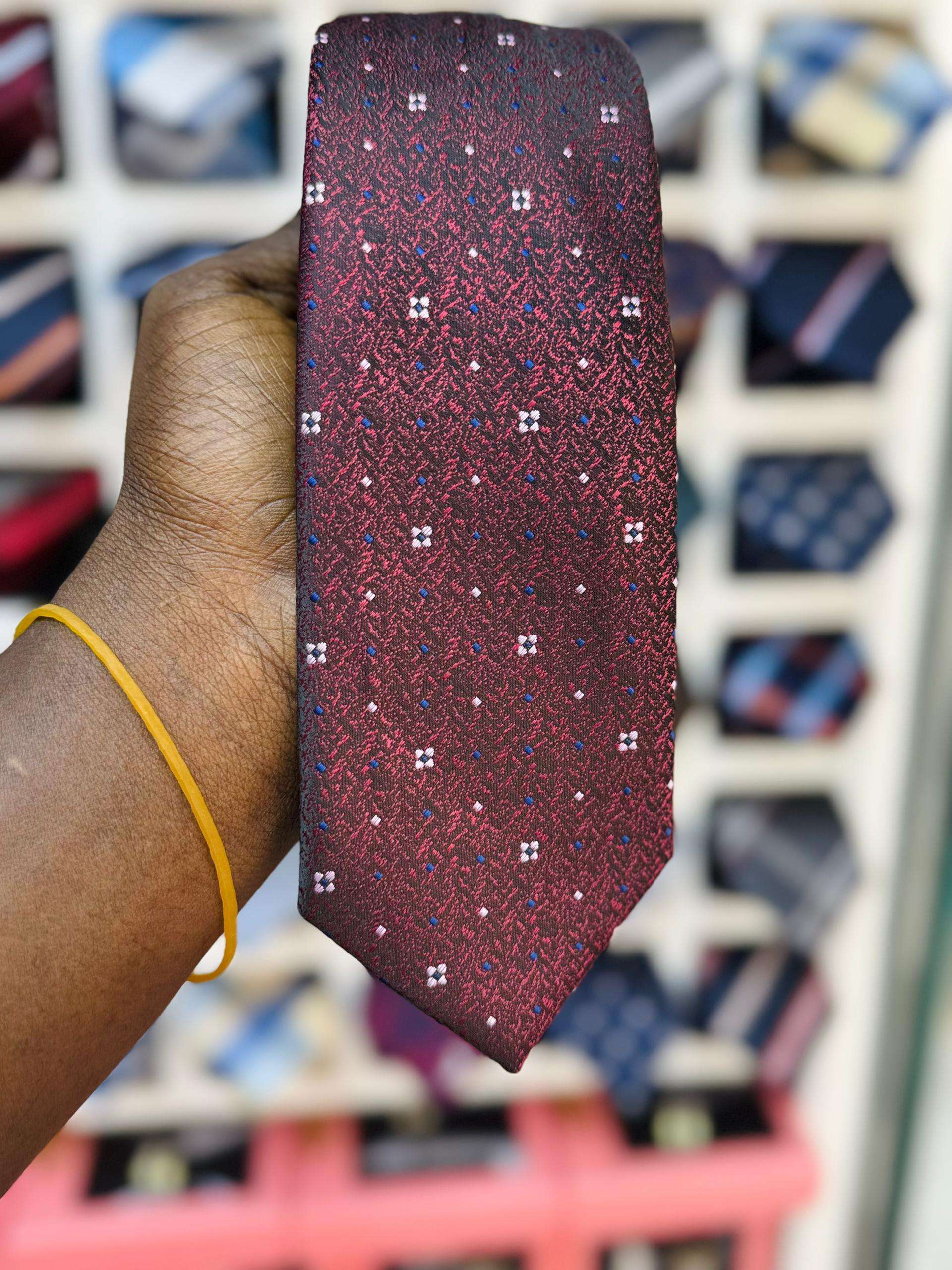 Men's Plaid Woven Microfiber Tie and Pocket Square