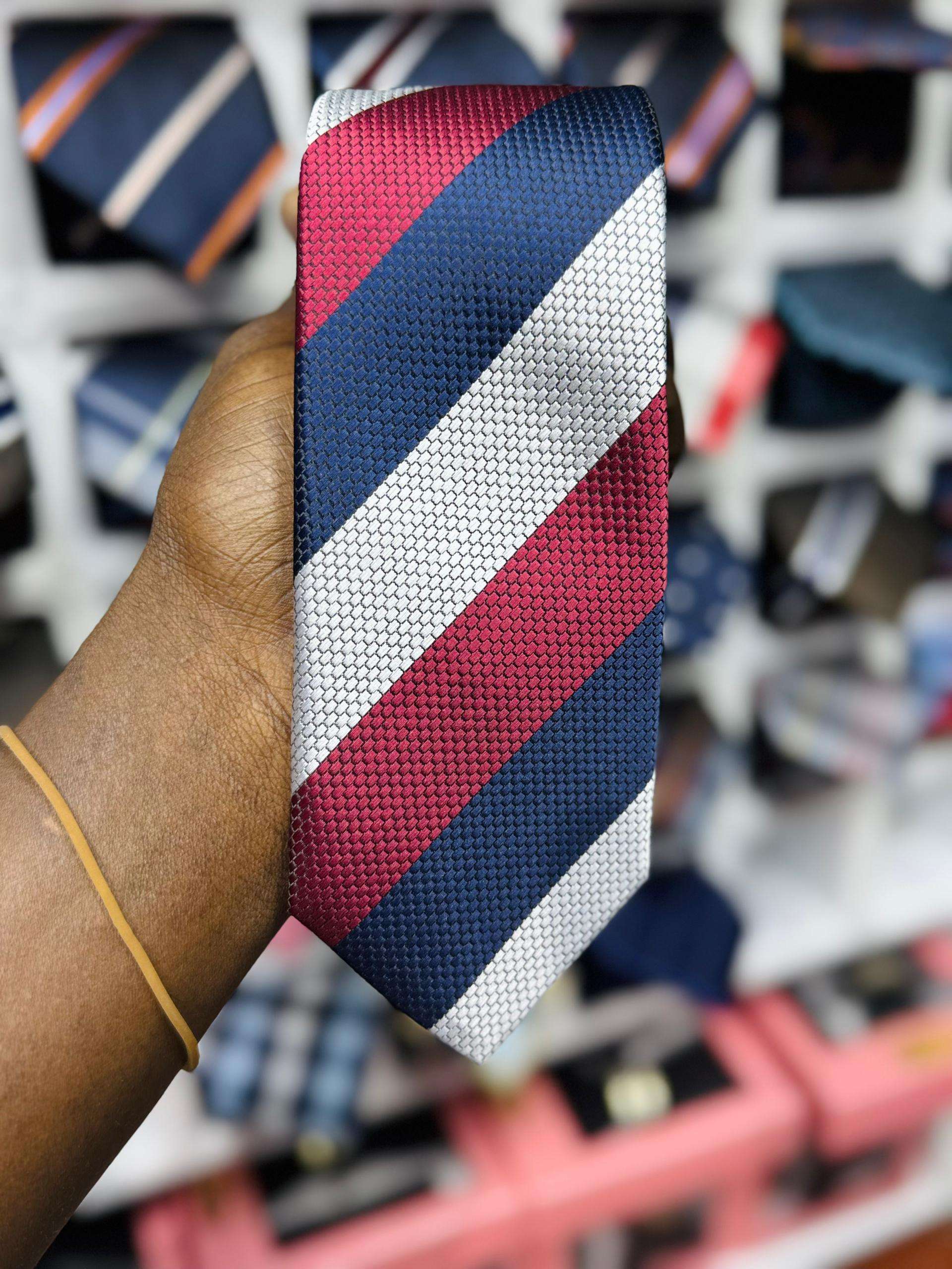 Men's Plaid Woven Microfiber Tie and Pocket Square