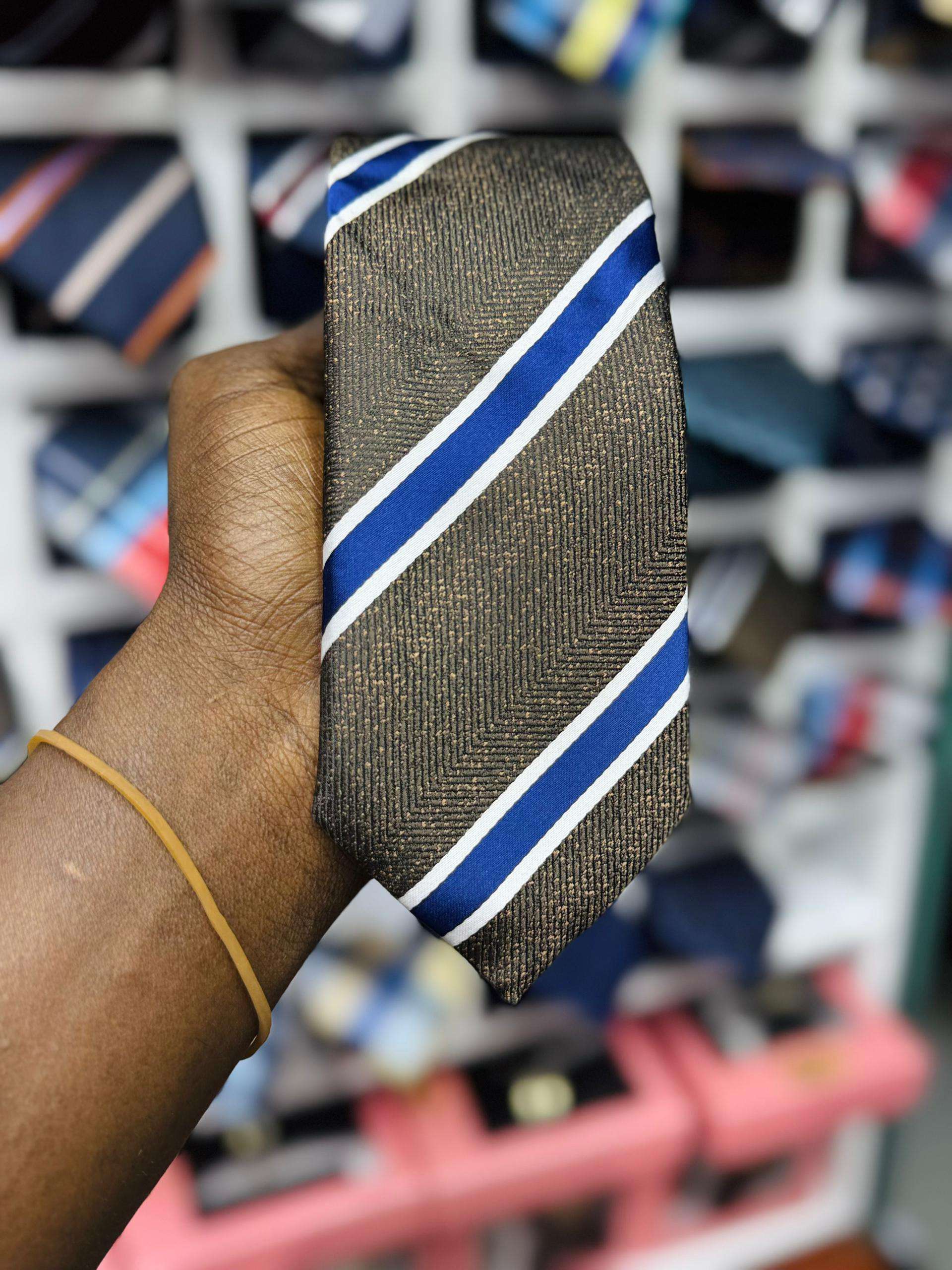 Men's Plaid Woven Microfiber Tie and Pocket Square