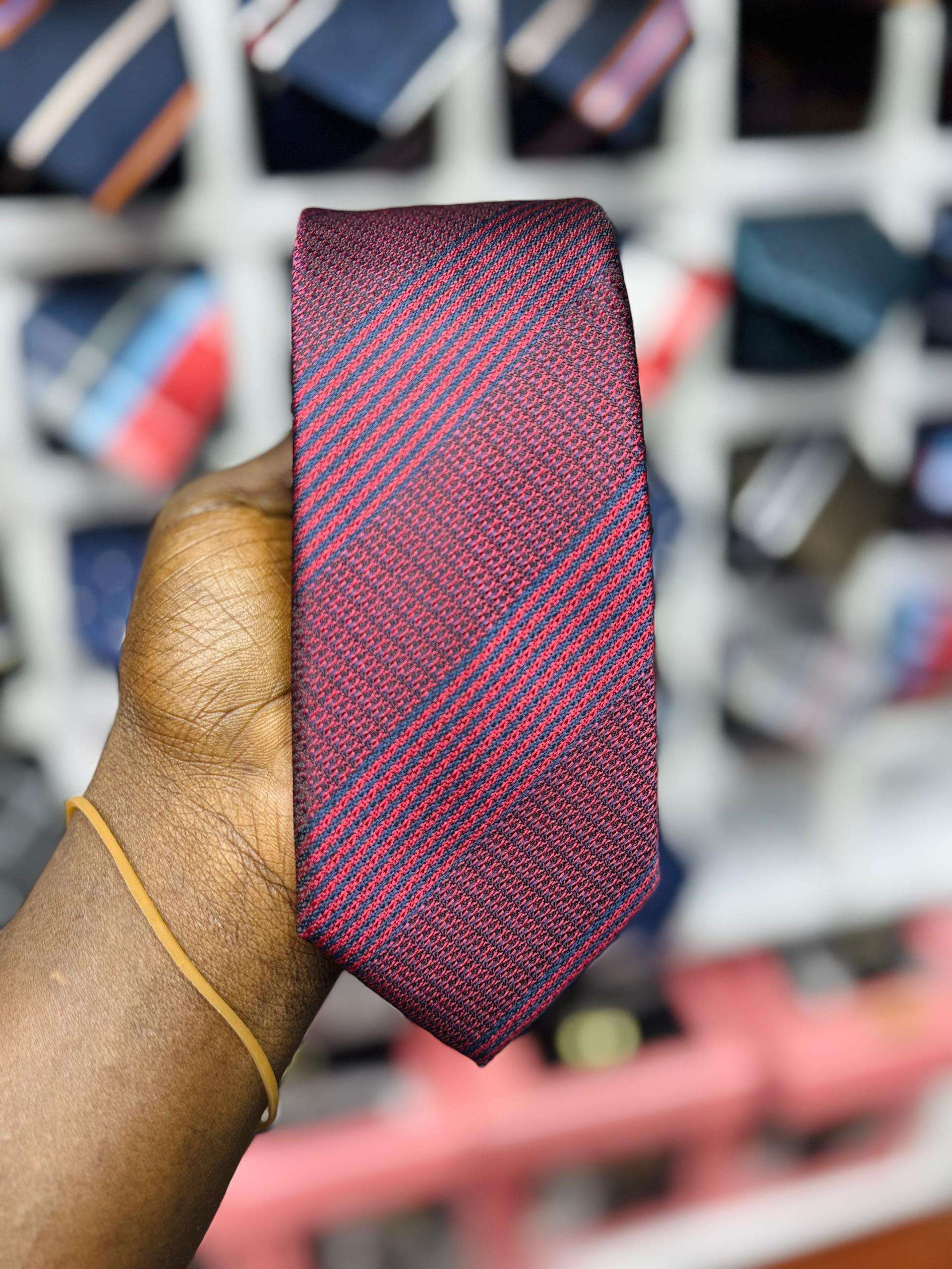 Men's Plaid Woven Microfiber Tie and Pocket Square