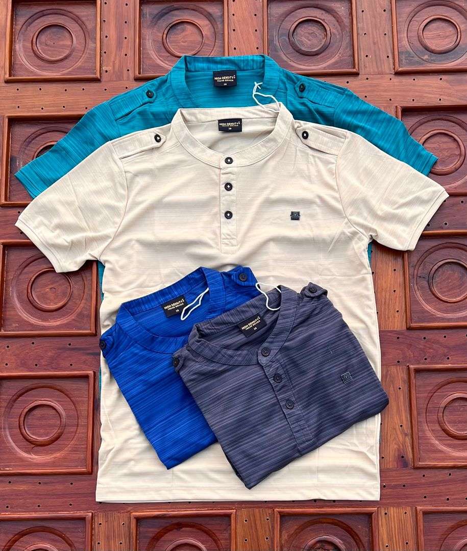 Pure cotton fashion collarless T-shirt