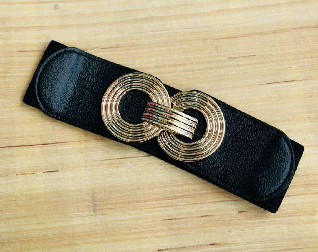 Geometric Buckle Elastic Wide Women Belt